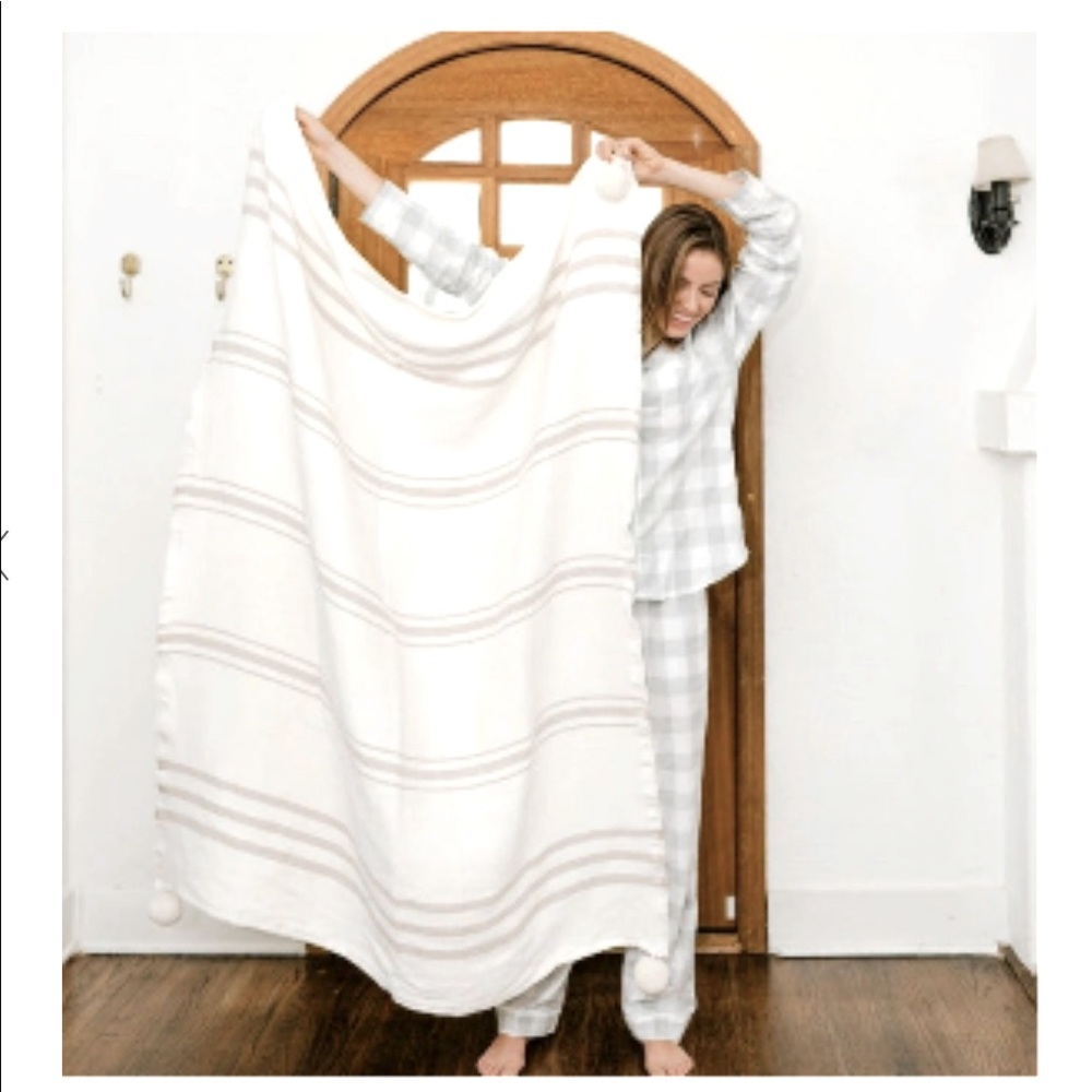 NIP Imani Collective Woven Throw Blanket in Cream
